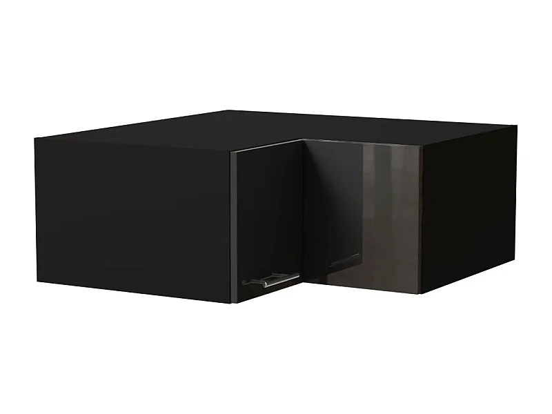 ECK-AUFSATZSCHRANK Essen W14/90/36 Graphit Hochglanz / Schwarz Matt 90 / 90 / 36cm