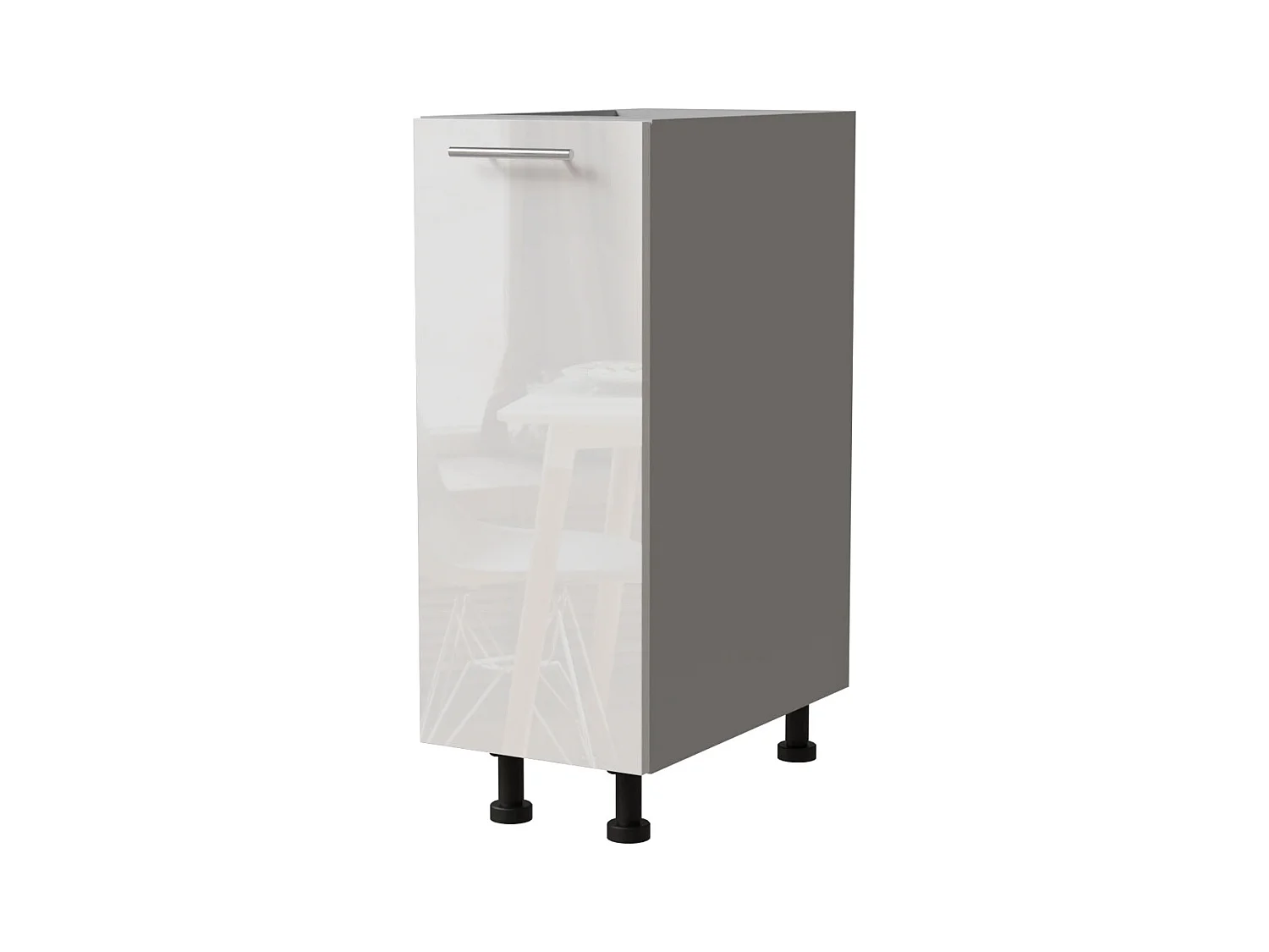 KÜCHENUNTERSCHRANK Essen D1D/30 Weiß Hochglanz / Grau Matt 30 / 50 / 82cm
