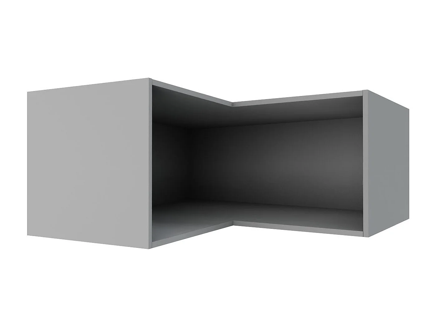 ECK-AUFSATZSCHRANK Essen W14/90/36 Grau Hochglanz / Grau Matt 90 / 90 / 36cm