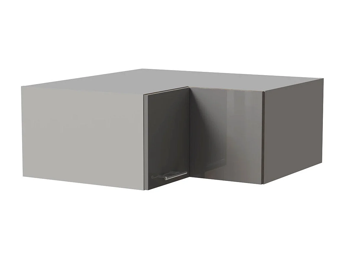 ECK-AUFSATZSCHRANK Essen W14/90/36 Grau Hochglanz / Grau Matt 90 / 90 / 36cm