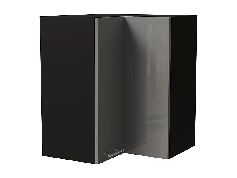 ECKHÄNGESCHRANK Essen W12/60 Grau Hochglanz / Schwarz Matt 60 / 60 / 72cm