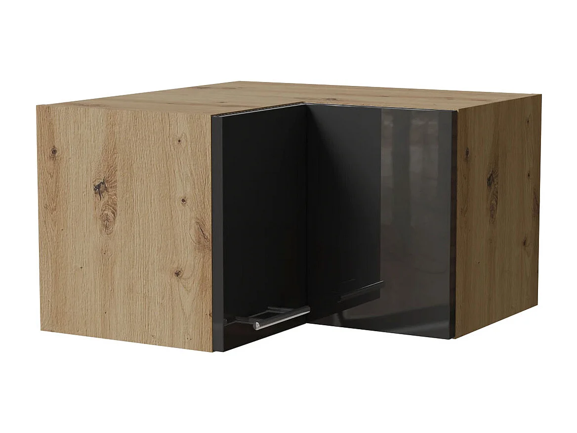ECKHÄNGESCHRANK Essen W12/60/36 Graphit Hochglanz / Eiche Artisan Matt 60 / 60 / 36cm