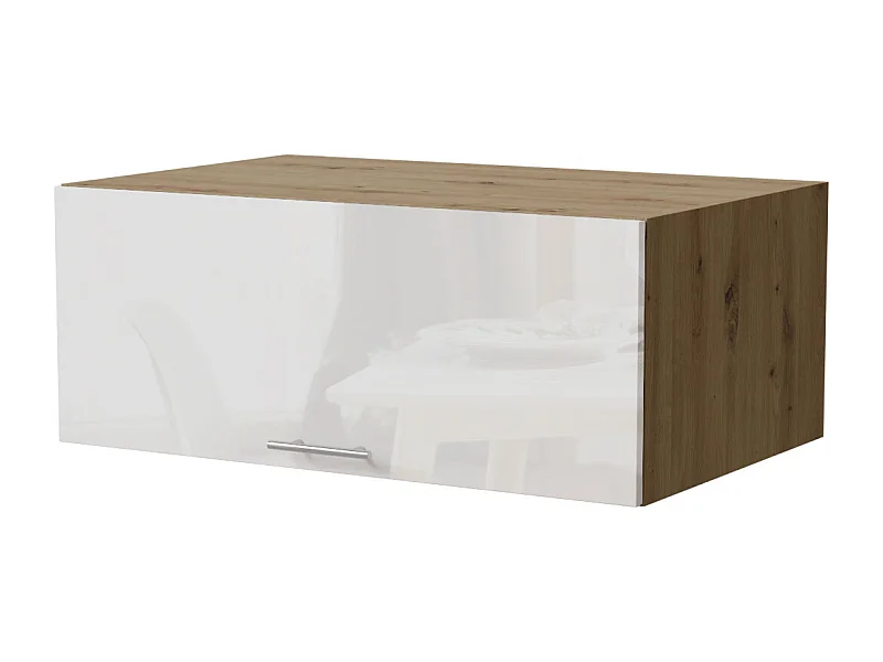 AUFSATZSCHRANK Essen W6B/90 Weiß Hochglanz / Eiche Artisan Matt 90 / 59 / 36cm