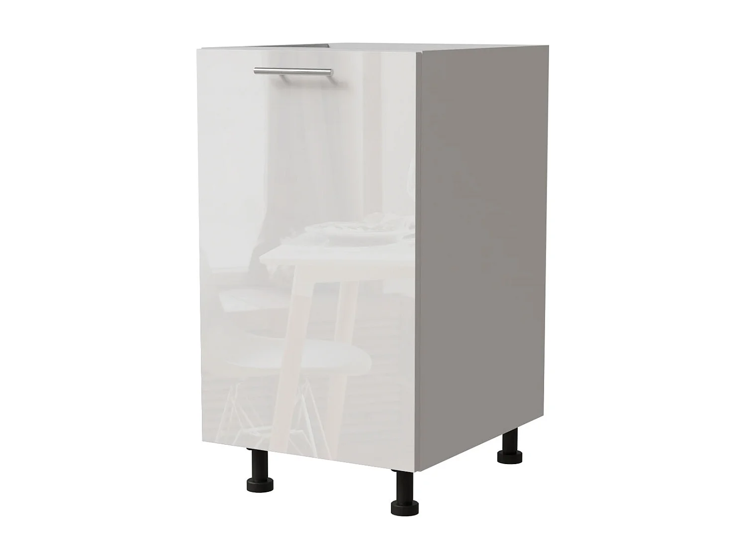 KÜCHENUNTERSCHRANK Essen D1D/45 Weiß Hochglanz / Weiß Matt 45 / 50 / 82cm