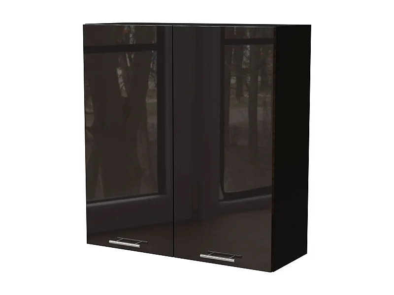 HÄNGESCHRANK Essen W4/90 Schwarz Hochglanz / Schwarz Matt 90 / 32,5 / 96cm
