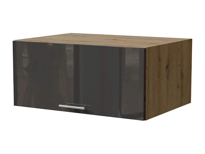 AUFSATZSCHRANK Essen W6B/80 Graphit Hochglanz / Eiche Artisan Matt 80 / 59 / 36cm