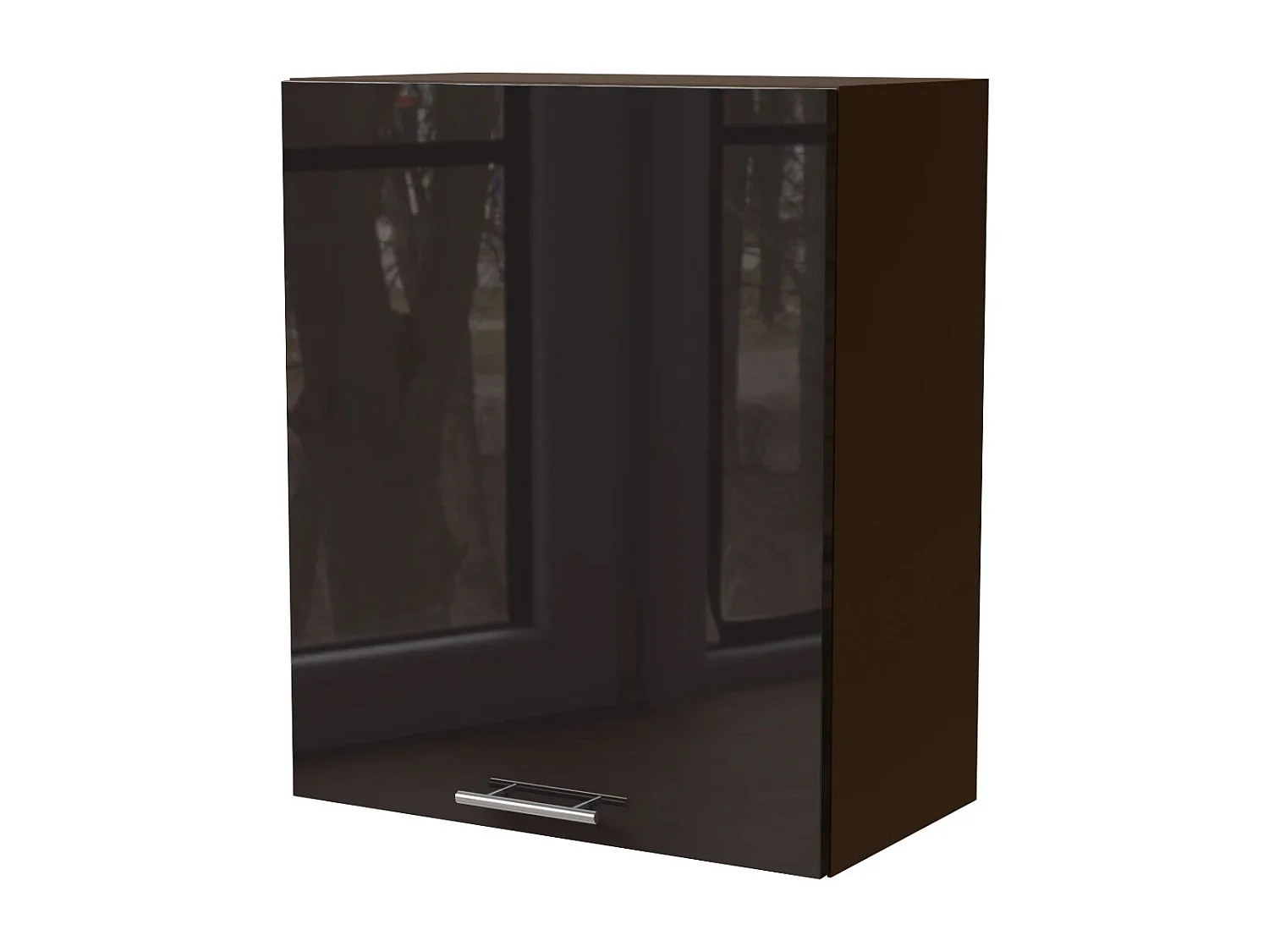 KÜCHENHÄNGESCHRANK Essen W2/60 Schwarz Hochglanz / Lava Matt 60 / 32,5 / 72cm