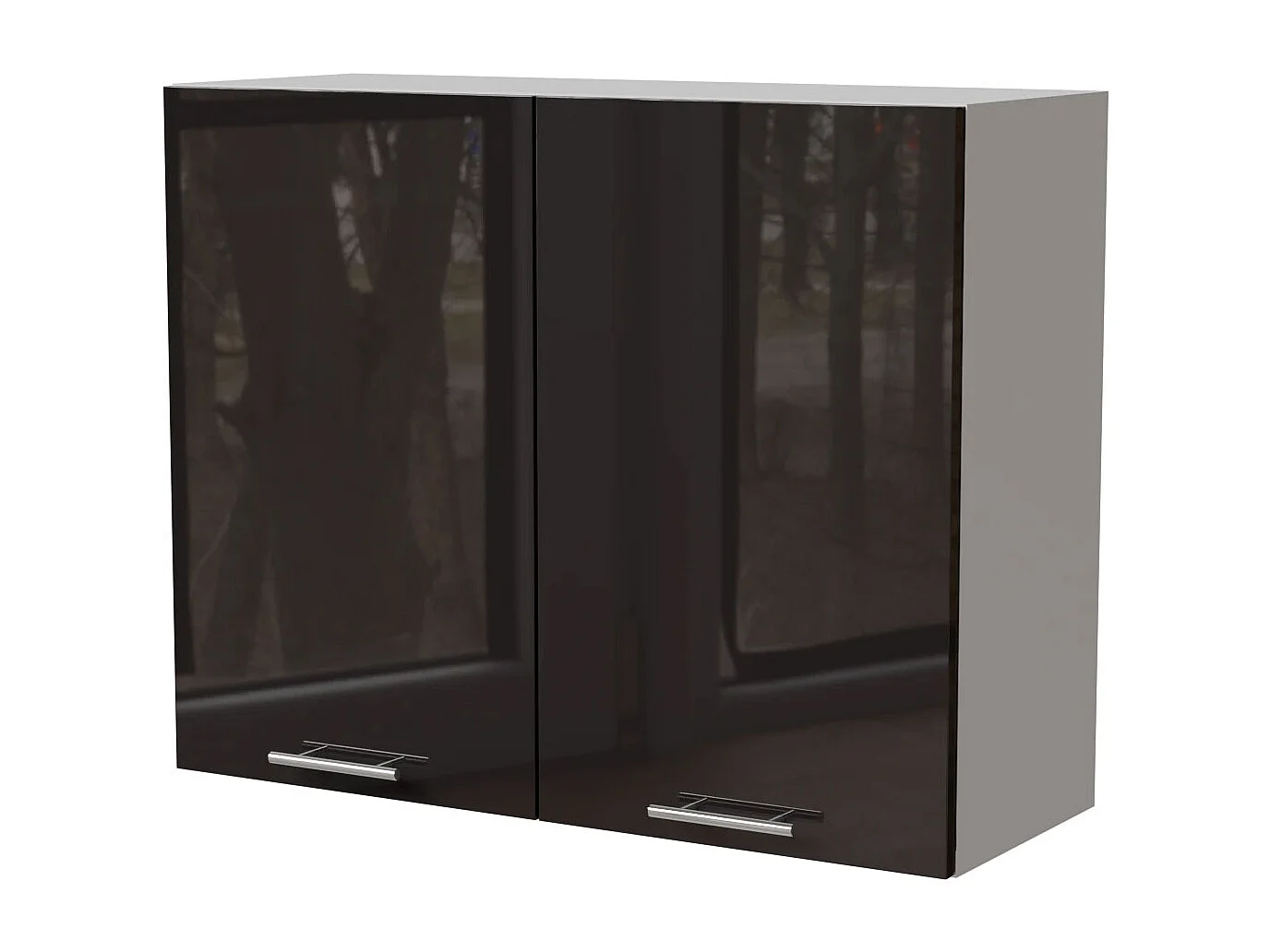 KÜCHENHÄNGESCHRANK Essen W3/90 Schwarz Hochglanz / Weiß Matt 90 / 32,5 / 72cm