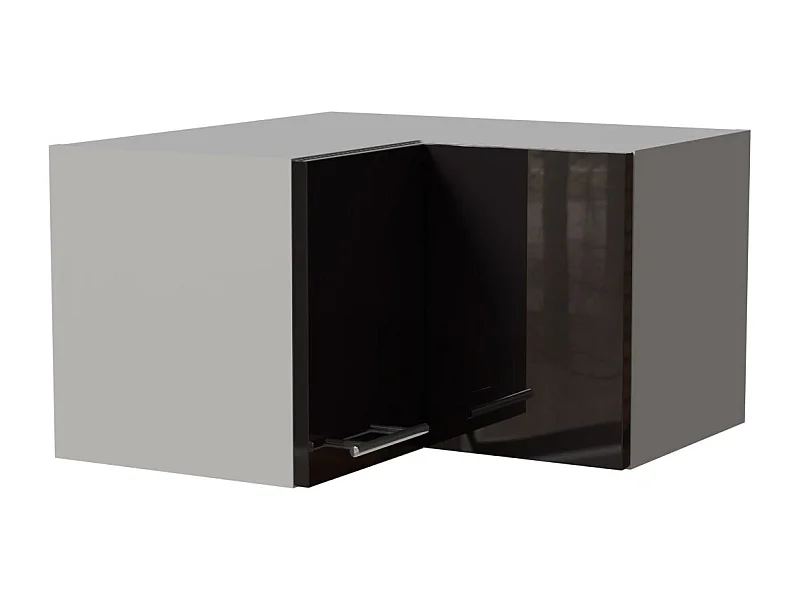 ECKHÄNGESCHRANK Essen W12/60/36 Schwarz Hochglanz / Grau Matt 60 / 60 / 36cm