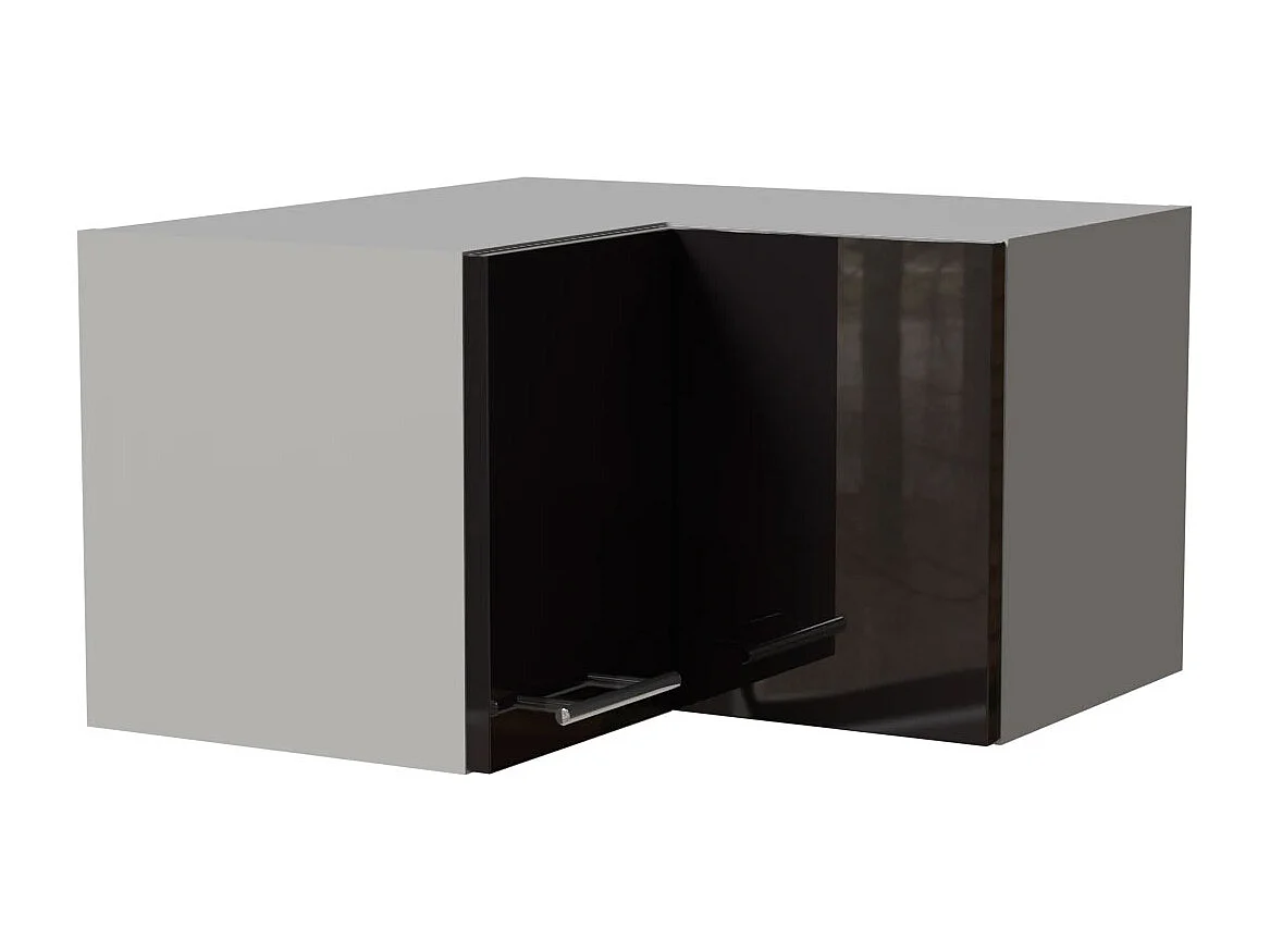 ECKHÄNGESCHRANK Essen W12/60/36 Schwarz Hochglanz / Grau Matt 60 / 60 / 36cm