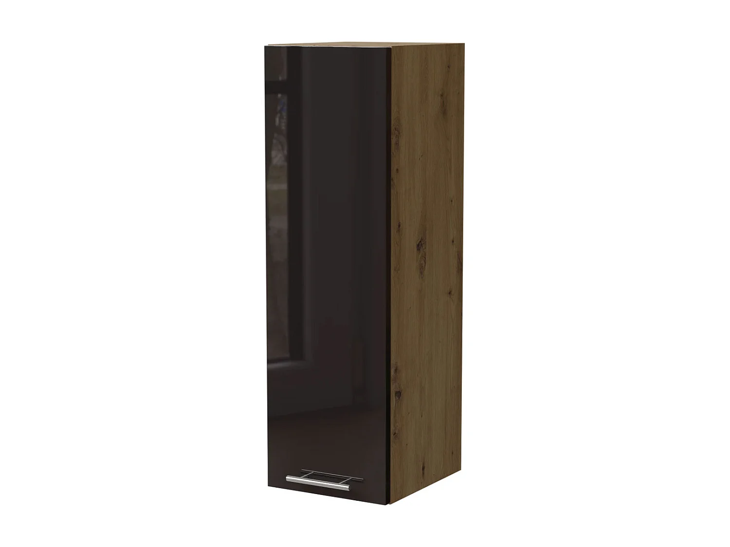 KÜCHENHÄNGESCHRANK W4/30 Essen Schwarz Hochglanz / Eiche Artisan Matt 30 / 32,5 / 96cm