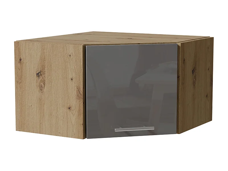 ECKHÄNGESCHRANK Essen W10/60/36 Grau Hochglanz / Eiche Artisan Matt 60 / 60 / 36cm