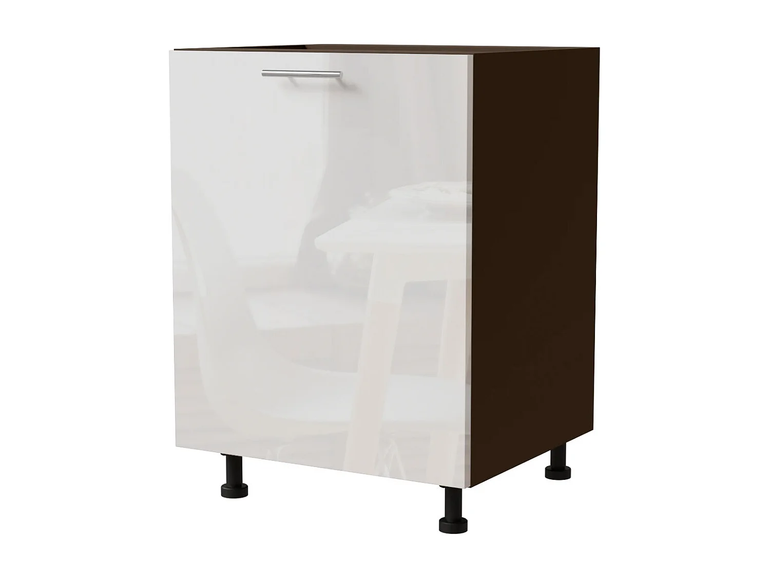 KÜCHENUNTERSCHRANK Essen D1D/60 Weiß Hochglanz / Lava Matt 60 / 50 / 82cm