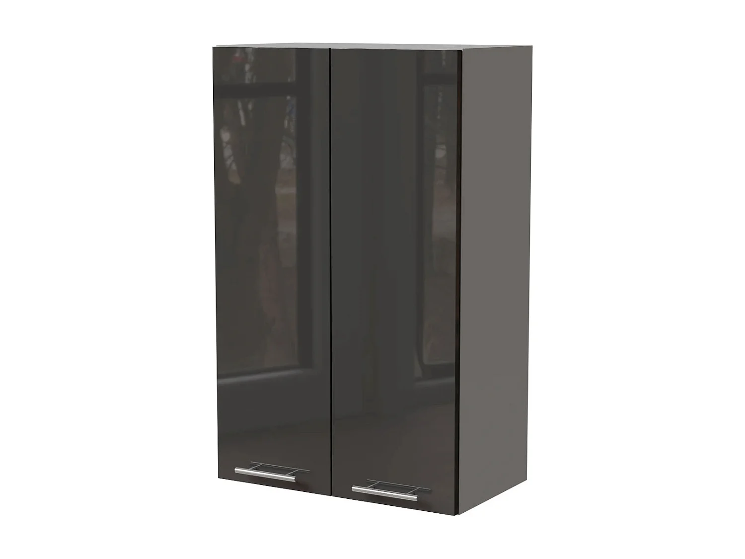 KÜCHENHÄNGESCHRANK Essen W4/60 Graphit Hochglanz / Grau Matt 60 / 32,5 / 96cm