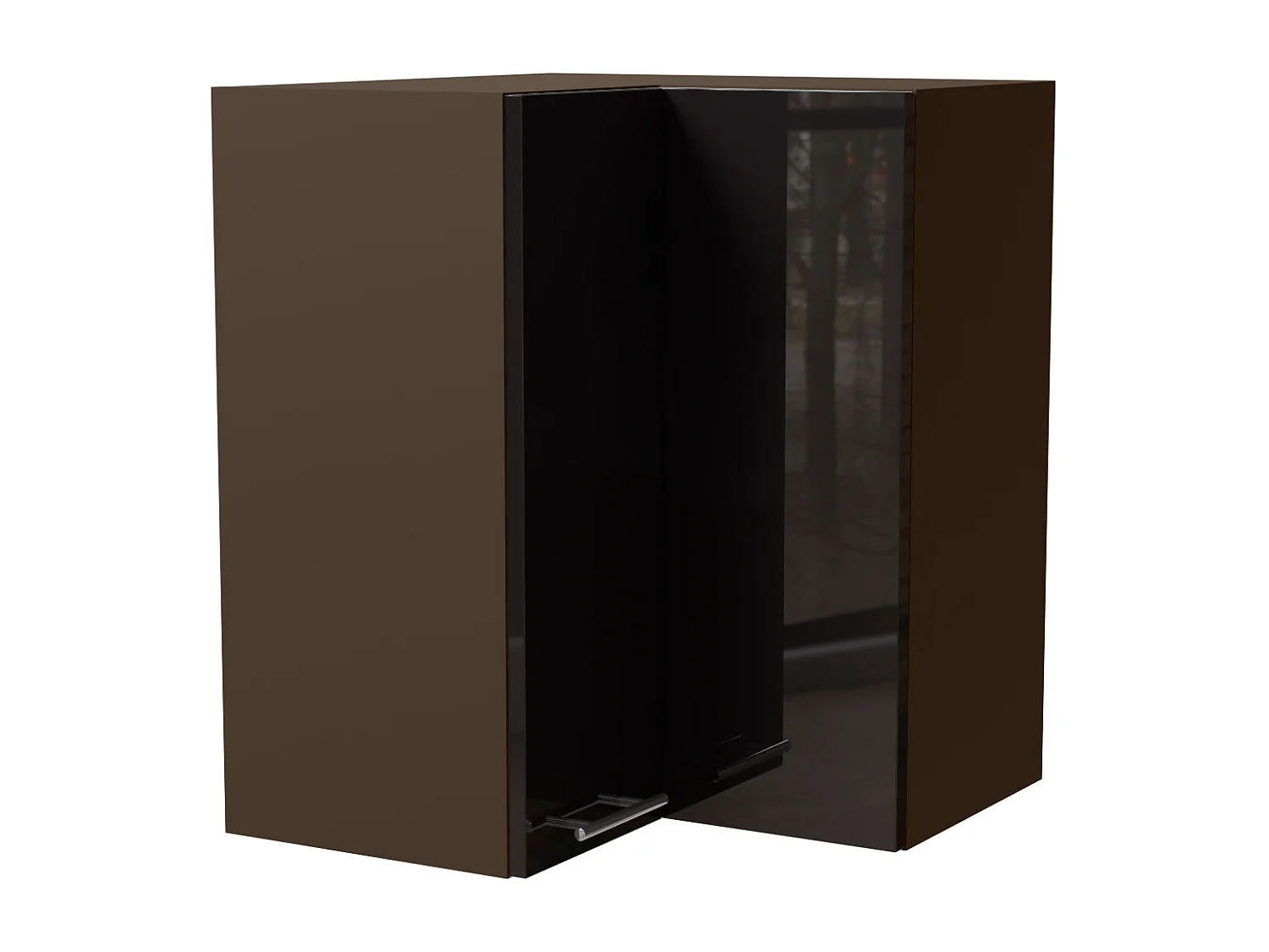 ECKHÄNGESCHRANK Essen W12/60 Schwarz Hochglanz / Lava Matt 60 / 60 / 72cm