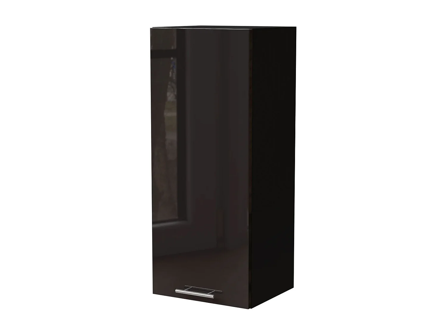 KÜCHENHÄNGESCHRANK W4/40 Essen Schwarz Hochglanz / Schwarz Matt 40 / 32,5 / 96cm