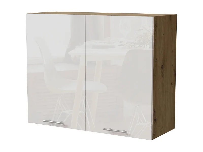 KÜCHENHÄNGESCHRANK Essen W3/90 Weiß Hochglanz / Eiche Artisan Matt 90 / 32,5 / 72cm