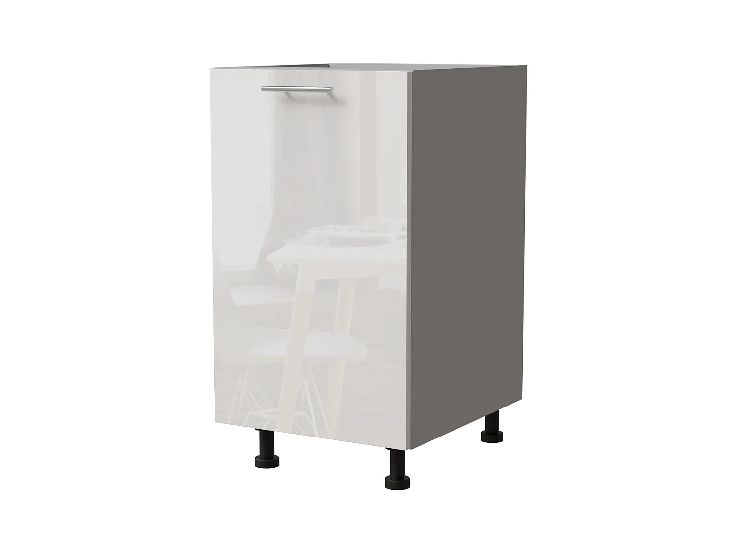 KÜCHENUNTERSCHRANK Essen D1D/45 Weiß Hochglanz / Grau Matt 45 / 50 / 82cm