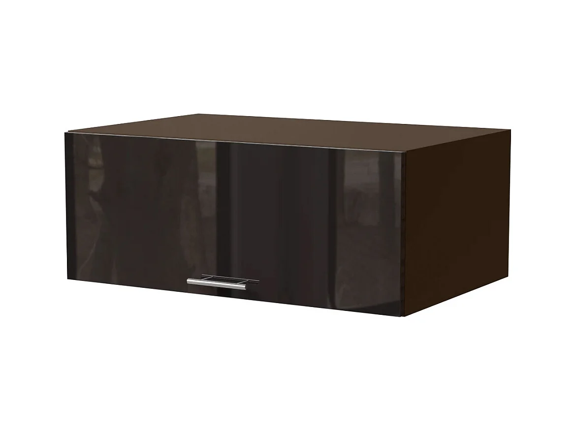 AUFSATZSCHRANK Essen W6B/90 Schwarz Hochglanz / Lava Matt 90 / 59 / 36cm