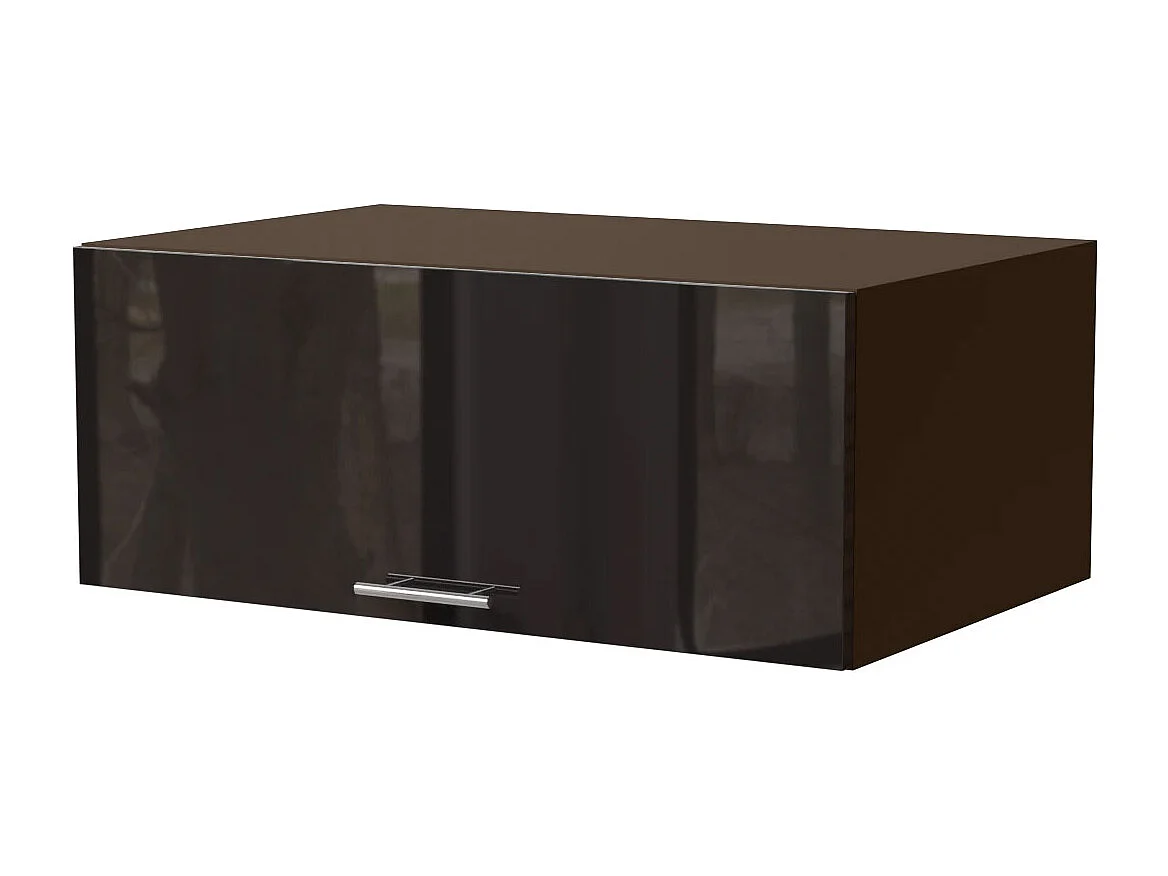 AUFSATZSCHRANK Essen W6B/90 Schwarz Hochglanz / Lava Matt 90 / 59 / 36cm