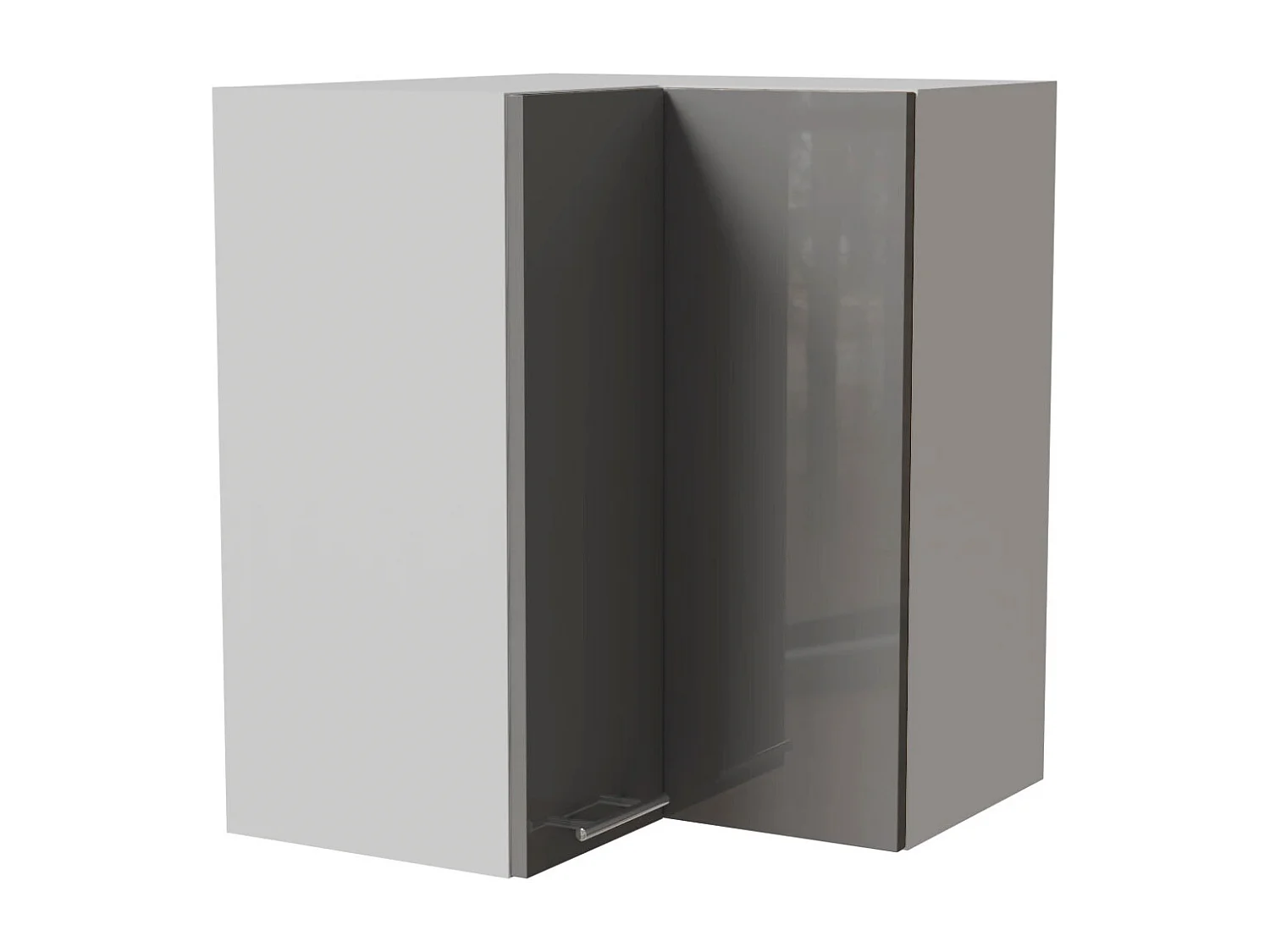 ECKHÄNGESCHRANK Essen W12/60 Grau Hochglanz / Weiß Matt 60 / 60 / 72cm