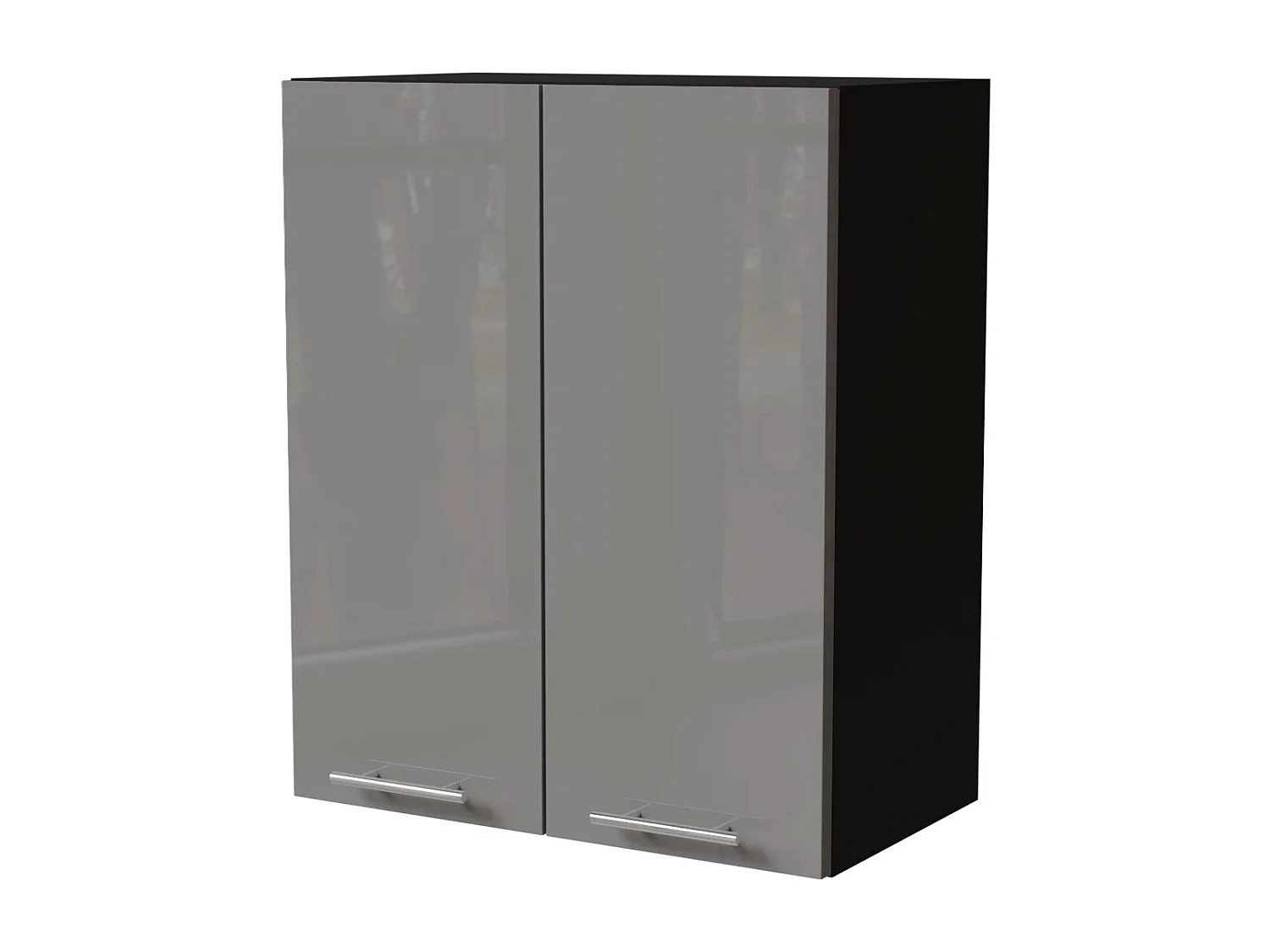 KÜCHENHÄNGESCHRANK Essen W3/60 Grau Hochglanz / Schwarz Matt 60 / 32,5 / 72cm