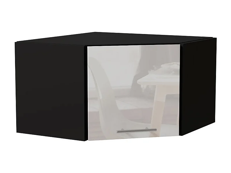 ECKHÄNGESCHRANK Essen W10/60/36 Weiß Hochglanz / Schwarz Matt 60 / 60 / 36cm