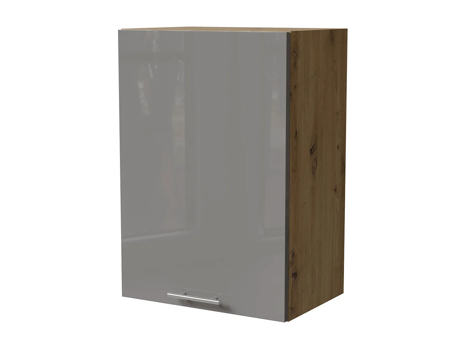 KÜCHENHÄNGESCHRANK Essen W2/50 Grau Hochglanz / Eiche Artisan Matt 50 / 32,5 / 72cm