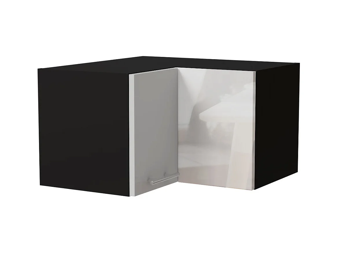 ECKHÄNGESCHRANK Essen W12/60/36 Weiß Hochglanz / Schwarz Matt 60 / 60 / 36cm