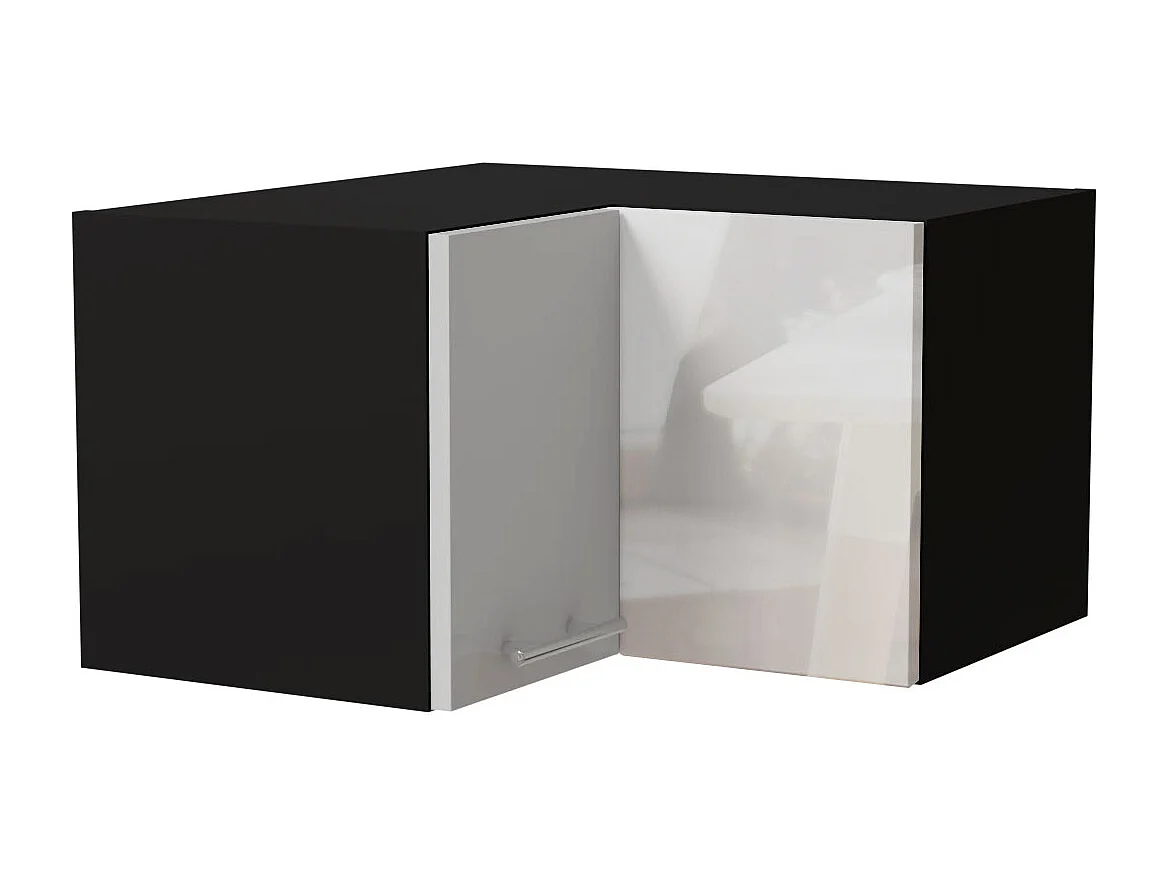 ECKHÄNGESCHRANK Essen W12/60/36 Weiß Hochglanz / Schwarz Matt 60 / 60 / 36cm