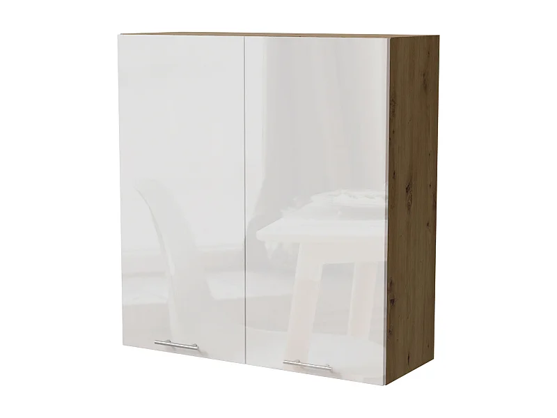 HÄNGESCHRANK Essen W4/90 Weiß Hochglanz / Eiche Artisan Matt 90 / 32,5 / 96cm