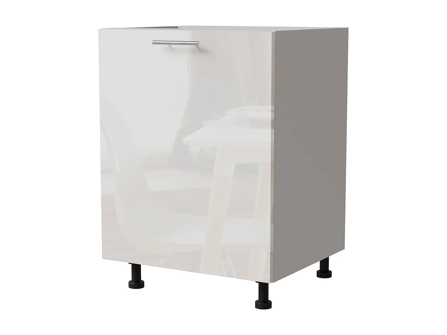 KÜCHENUNTERSCHRANK Essen D1D/60 Weiß Hochglanz / Weiß Matt 60 / 50 / 82cm