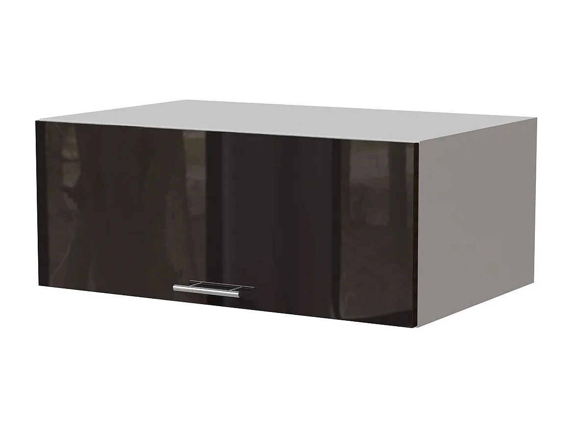 AUFSATZSCHRANK Essen W6B/90 Schwarz Hochglanz / Weiß Matt 90 / 59 / 36cm