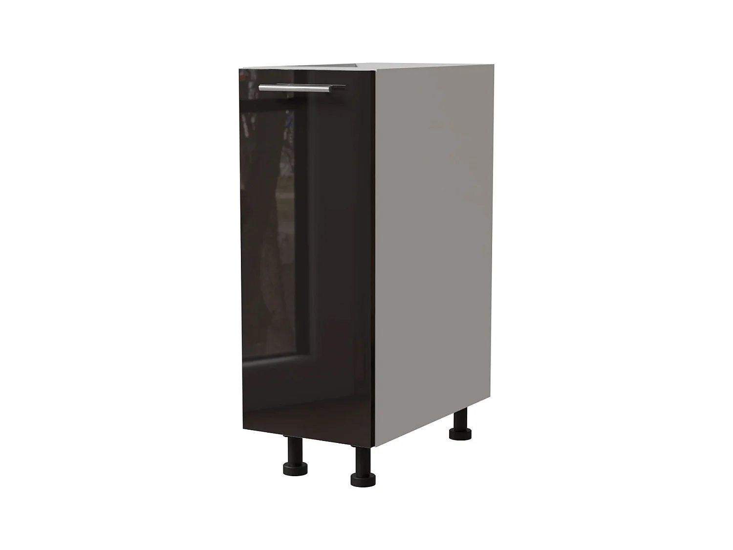 KÜCHENUNTERSCHRANK Essen D1D/30 Schwarz Hochglanz / Weiß Matt 30 / 50 / 82cm