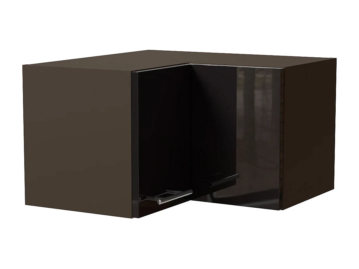 ECKHÄNGESCHRANK Essen W12/60/36 Schwarz Hochglanz / Lava Matt 60 / 60 / 36cm