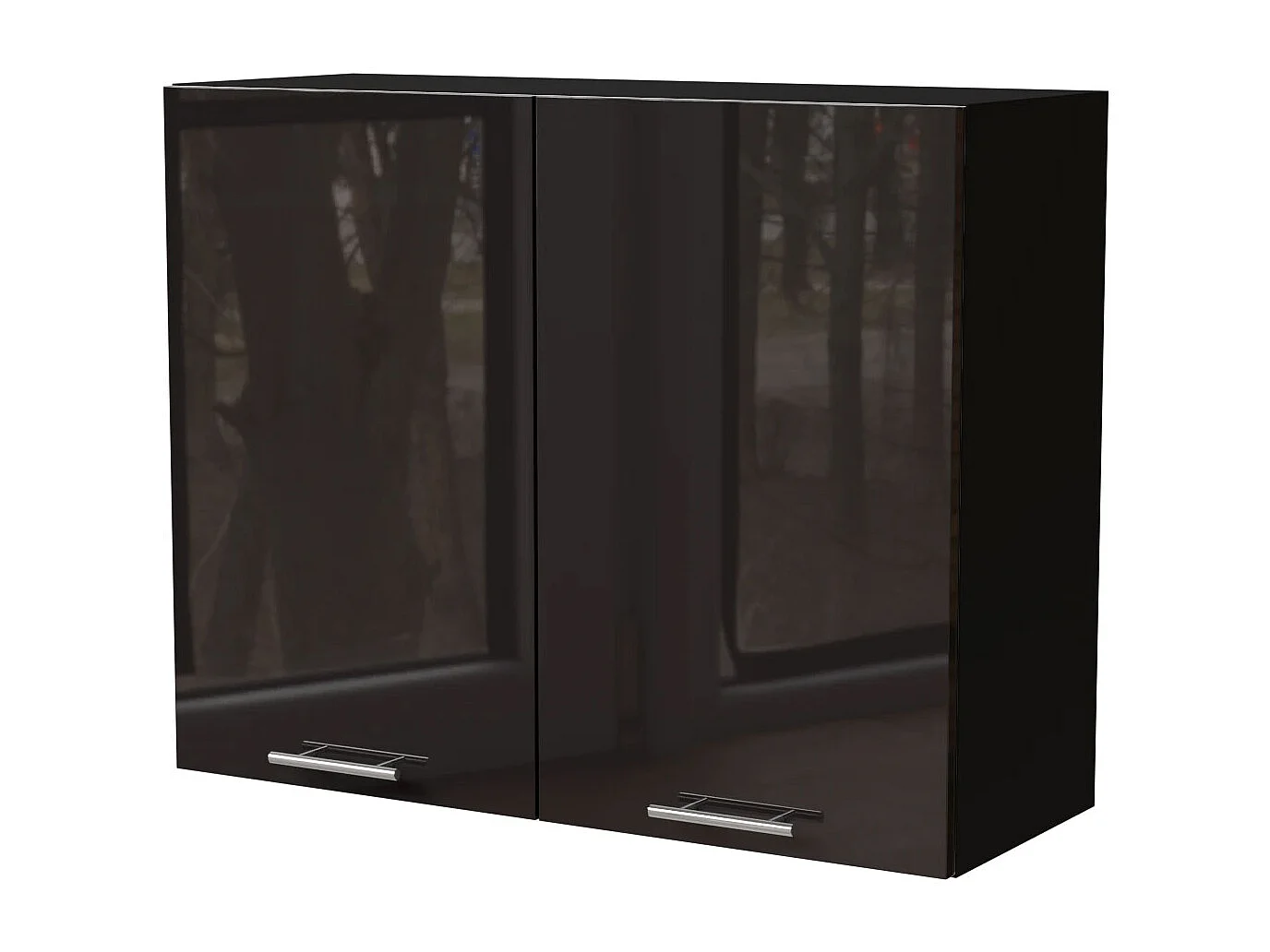 KÜCHENHÄNGESCHRANK Essen W3/90 Schwarz Hochglanz / Schwarz Matt 90 / 32,5 / 72cm
