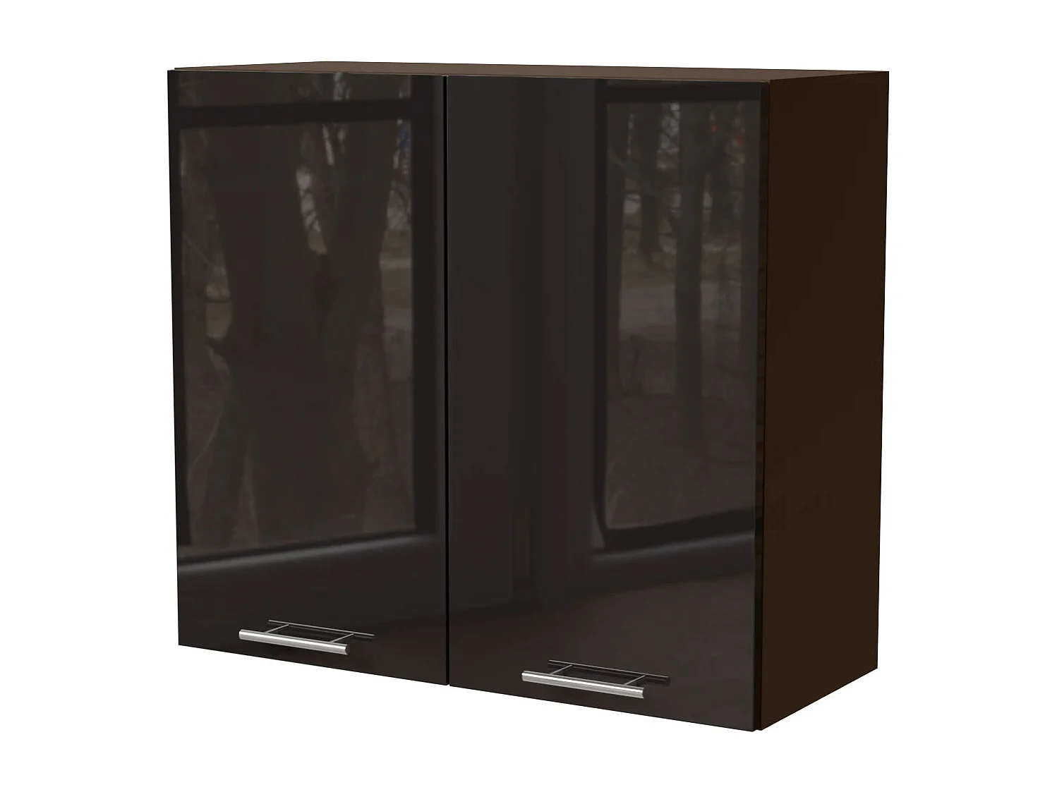 KÜCHENHÄNGESCHRANK Essen W3/80 Schwarz Hochglanz / Lava Matt 80 / 32,5 / 72cm