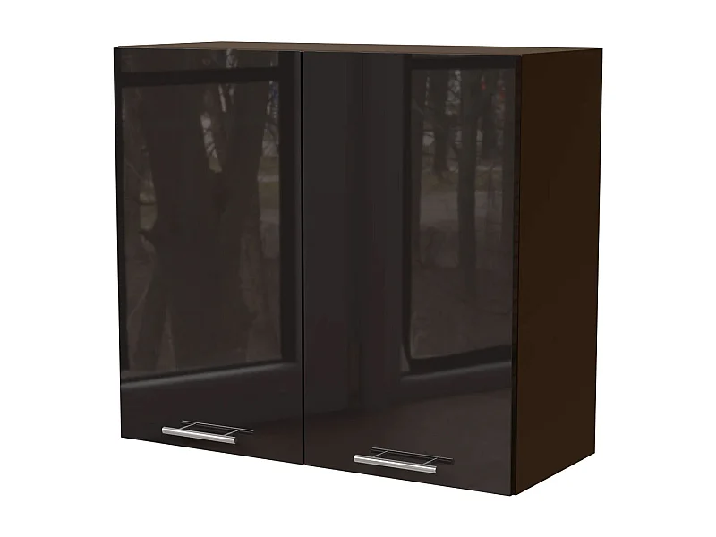 KÜCHENHÄNGESCHRANK Essen W3/80 Schwarz Hochglanz / Lava Matt 80 / 32,5 / 72cm