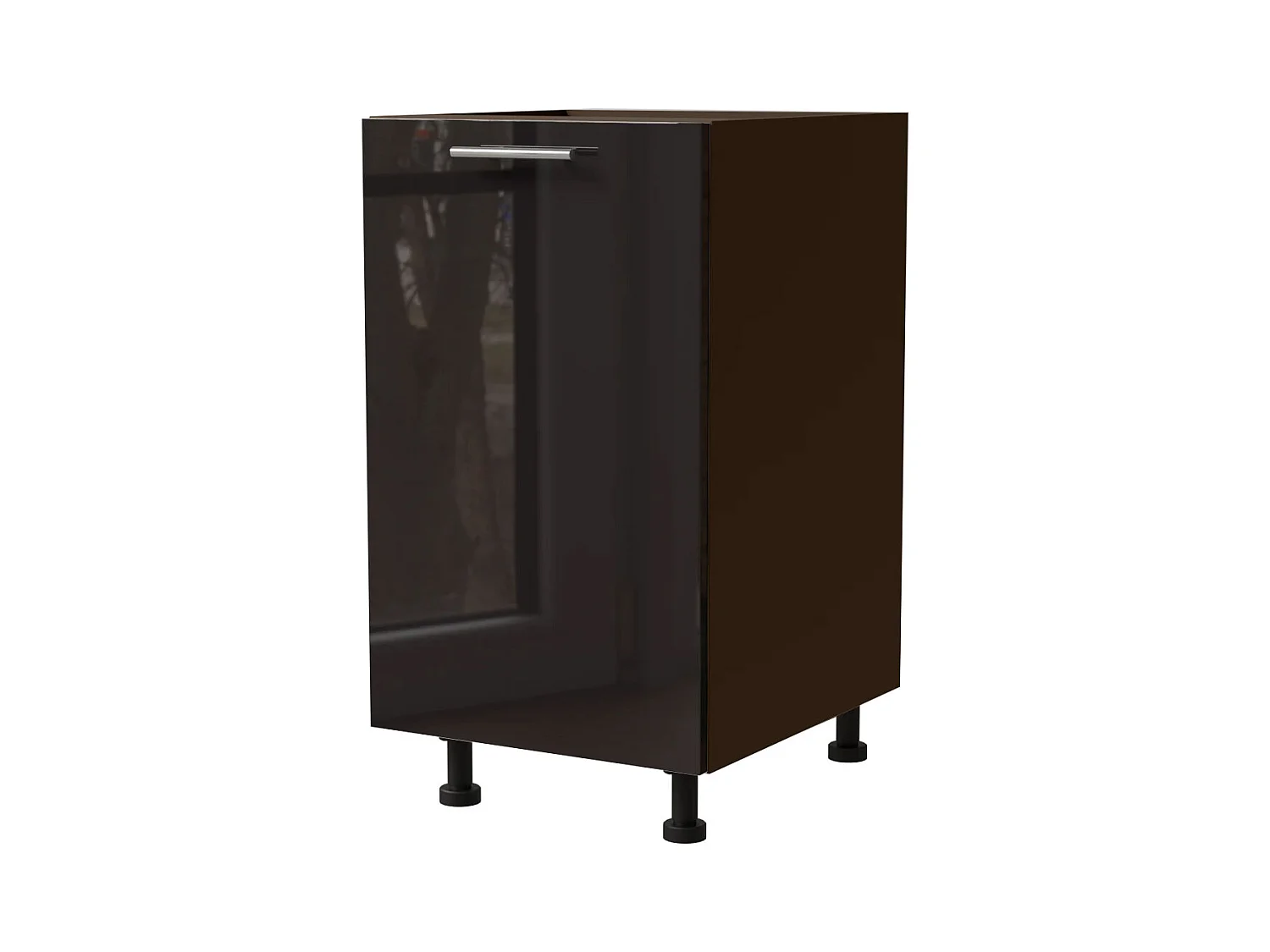KÜCHENUNTERSCHRANK Essen D1D/45 Schwarz Hochglanz / Lava Matt 45 / 50 / 82cm