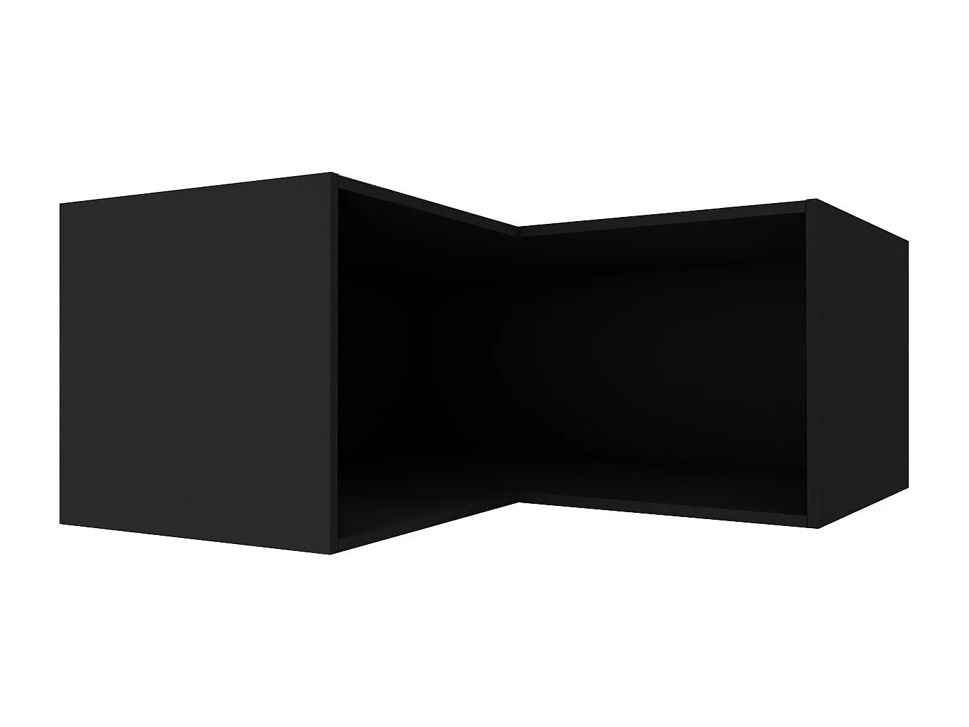 ECK-AUFSATZSCHRANK Essen W14/90/36 Schwarz Hochglanz / Schwarz Matt 90 / 90 / 36cm