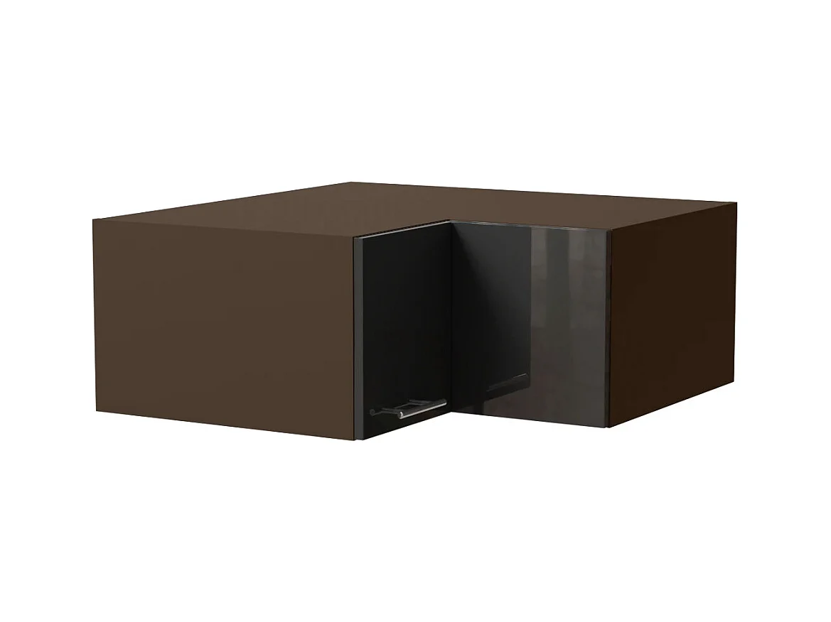 ECK-AUFSATZSCHRANK Essen W14/90/36 Graphit Hochglanz / Lava Matt 90 / 90 / 36cm