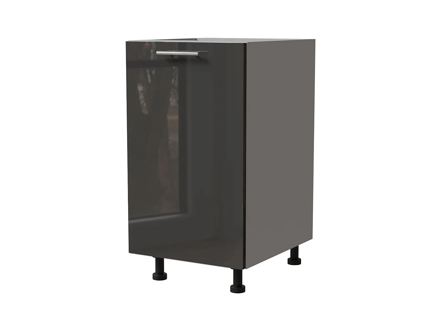 KÜCHENUNTERSCHRANK Essen D1D/45 Graphit Hochglanz / Grau Matt 45 / 50 / 82cm