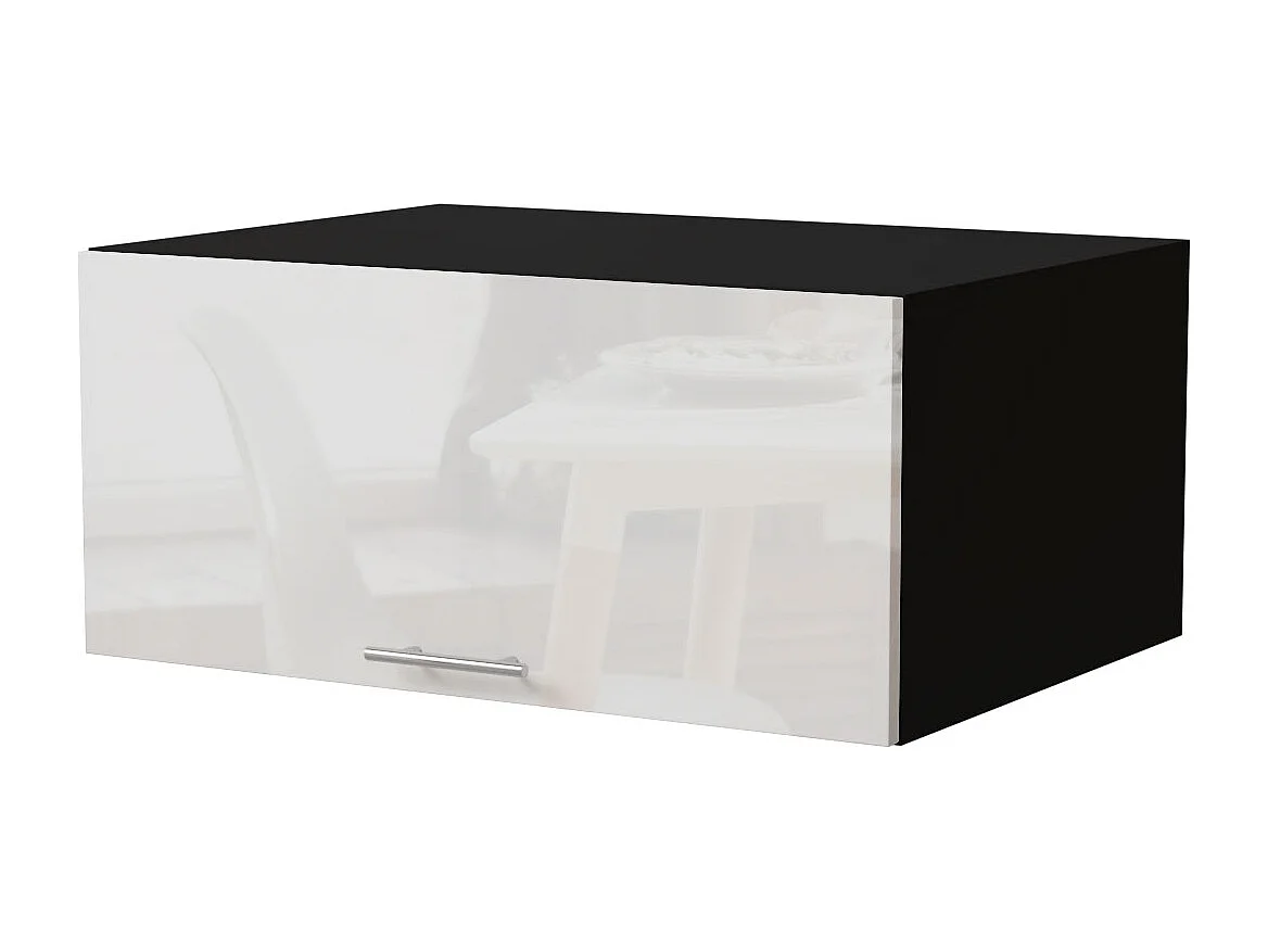 AUFSATZSCHRANK Essen W6B/80 Weiß Hochglanz / Schwarz Matt 80 / 59 / 36cm