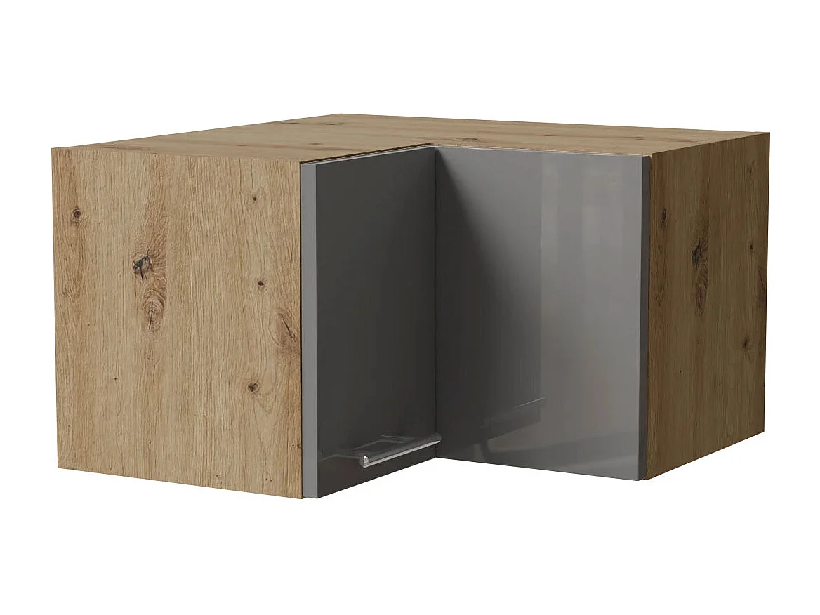 ECKHÄNGESCHRANK Essen W12/60/36 Grau Hochglanz / Eiche Artisan Matt 60 / 60 / 36cm
