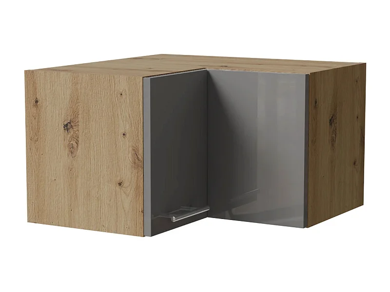 ECKHÄNGESCHRANK Essen W12/60/36 Grau Hochglanz / Eiche Artisan Matt 60 / 60 / 36cm