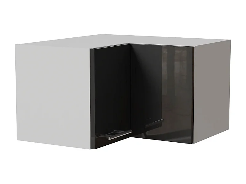 ECKHÄNGESCHRANK Essen W12/60/36 Graphit Hochglanz / Weiß Matt 60 / 60 / 36cm