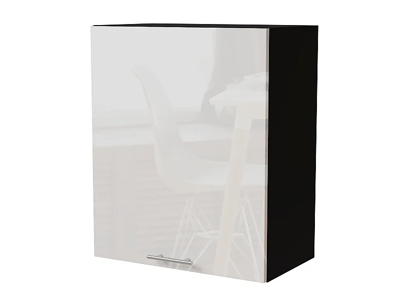 KÜCHENHÄNGESCHRANK Essen W2/60 Weiß Hochglanz / Schwarz Matt 60 / 32,5 / 72cm
