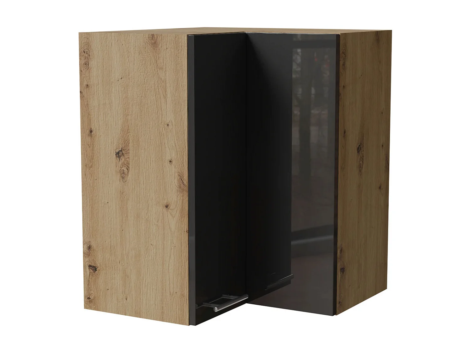 ECKHÄNGESCHRANK Essen W12/60 Graphit Hochglanz / Eiche Artisan Matt 60 / 60 / 72cm