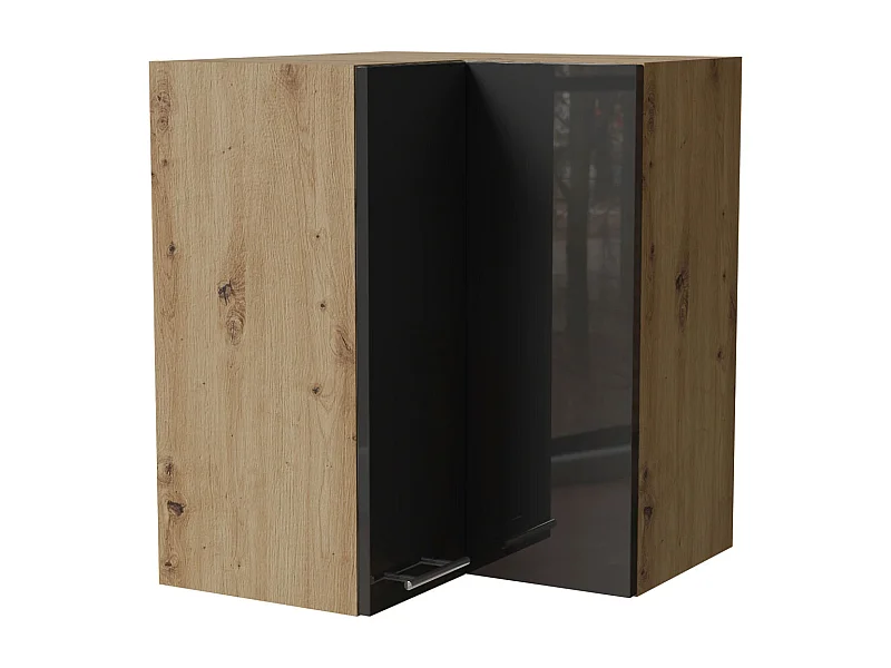 ECKHÄNGESCHRANK Essen W12/60 Graphit Hochglanz / Eiche Artisan Matt 60 / 60 / 72cm
