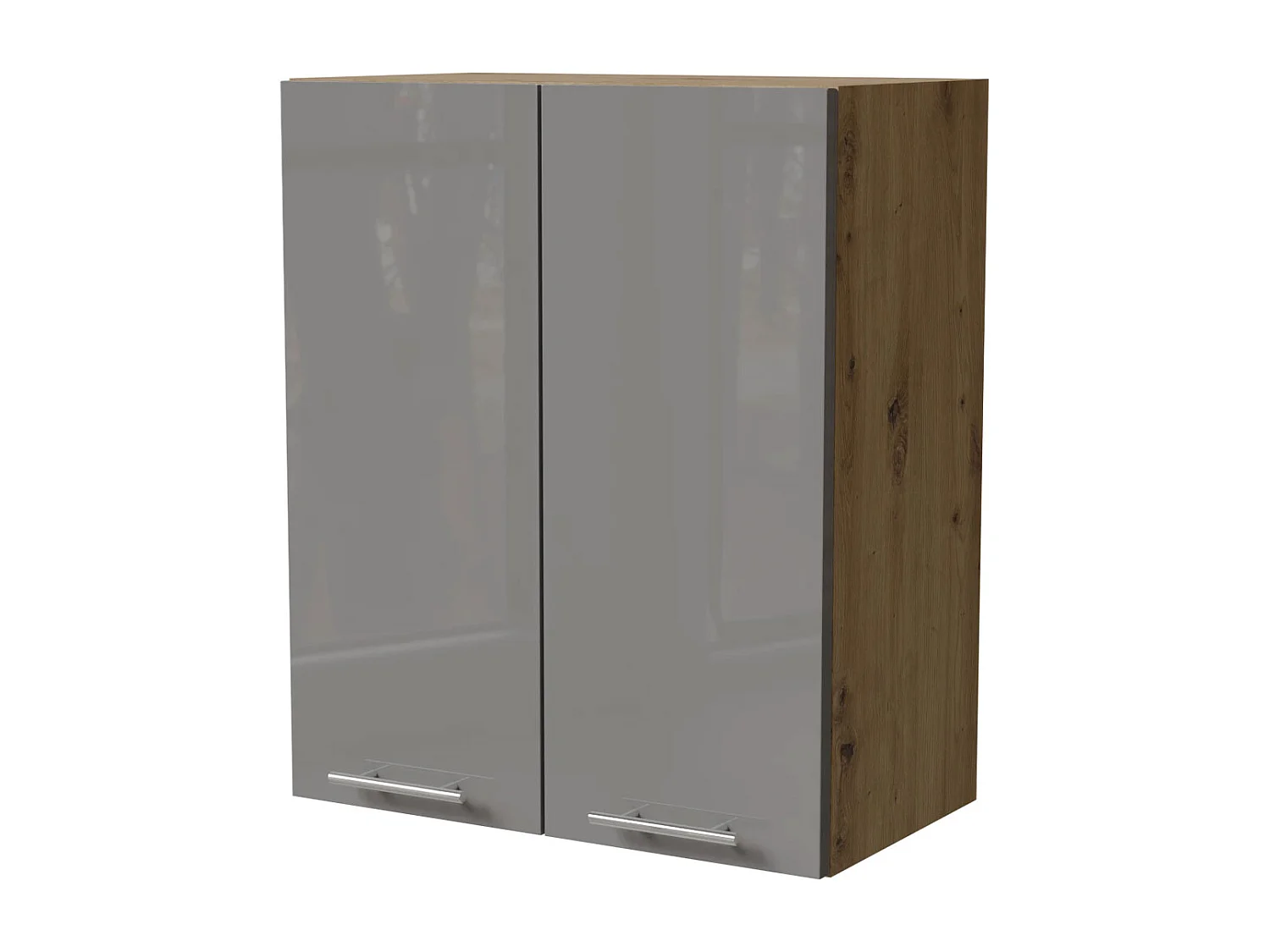 KÜCHENHÄNGESCHRANK Essen W3/60 Grau Hochglanz / Eiche Artisan Matt 60 / 32,5 / 72cm
